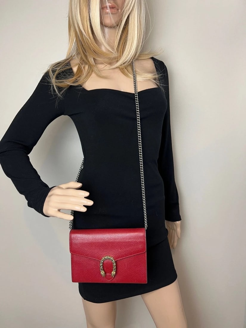 Gucci Dionysus Mini Bag Chain Wallet Hibiscus Red Crossbody Bag Clutch - 16