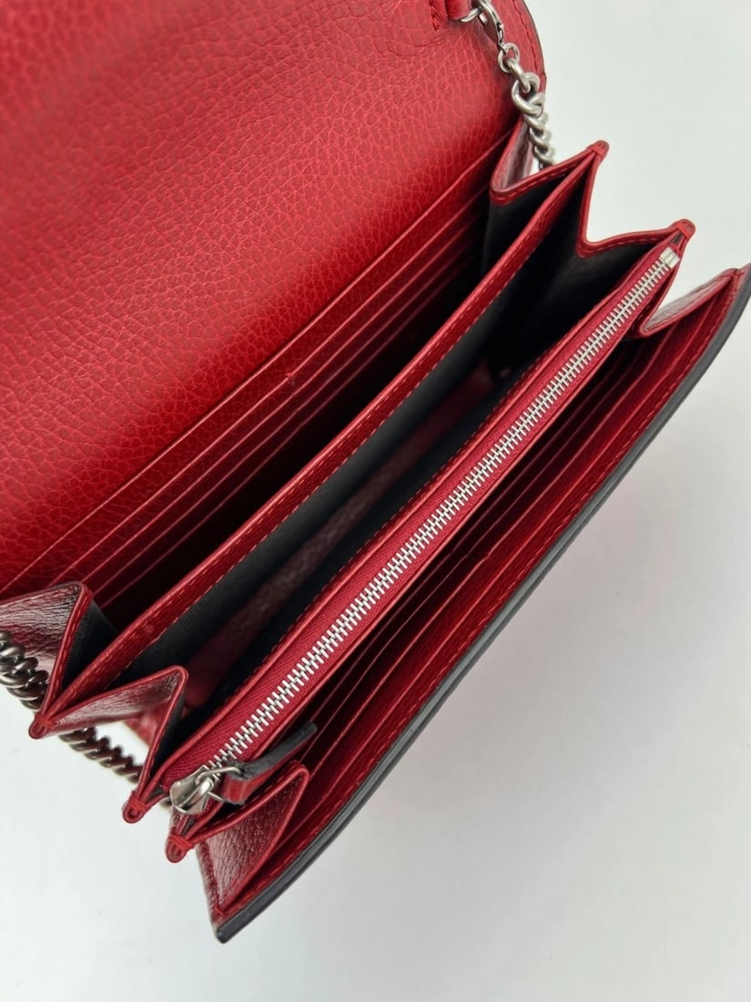 Gucci Dionysus Mini Bag Chain Wallet Hibiscus Red Crossbody Bag Clutch - 9