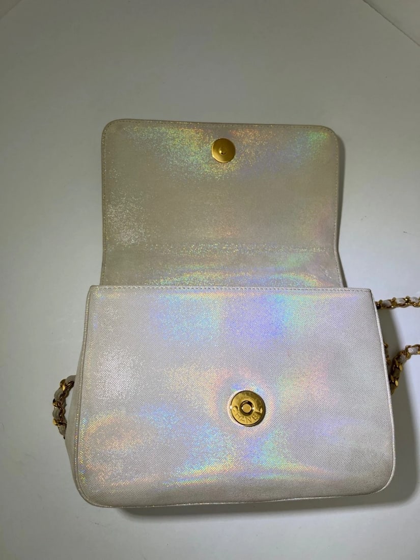 Chanel Vintage Flower Power Iridescent Camellia Suede Shoulder Bag - 10