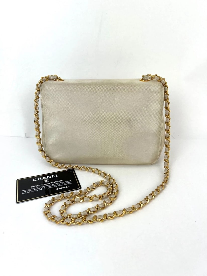 Chanel Vintage Flower Power Iridescent Camellia Suede Shoulder Bag - 3