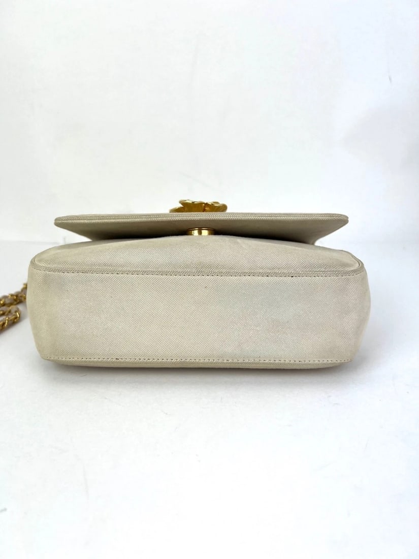 Chanel Vintage Flower Power Iridescent Camellia Suede Shoulder Bag - 4