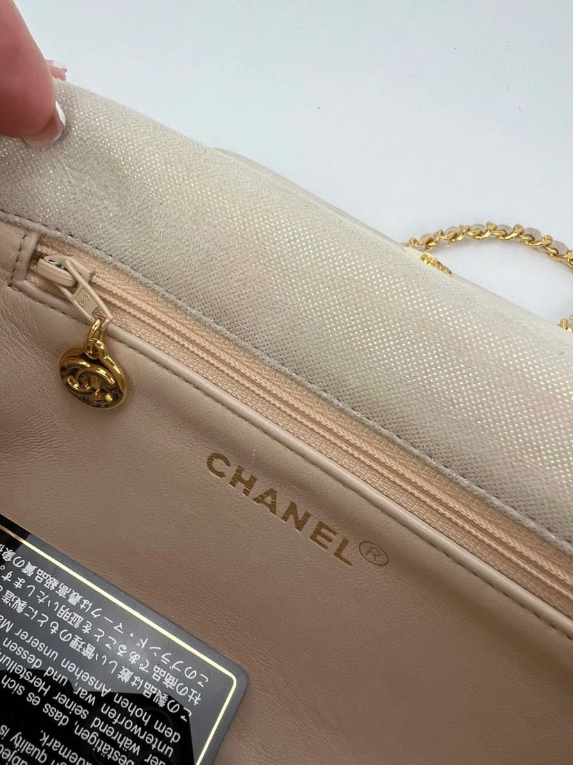 Chanel Vintage Flower Power Iridescent Camellia Suede Shoulder Bag - 6