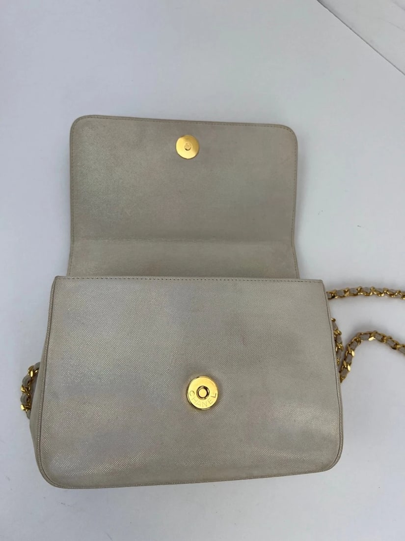 Chanel Vintage Flower Power Iridescent Camellia Suede Shoulder Bag - 9