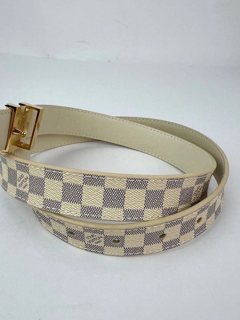 Louis Vuitton LV Initiales 25mm Reversible Damier Azur Belt 80/32 - 14