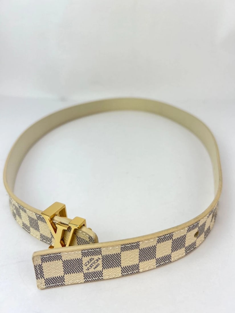 Louis Vuitton LV Initiales 25mm Reversible Damier Azur Belt 80/32 - 19