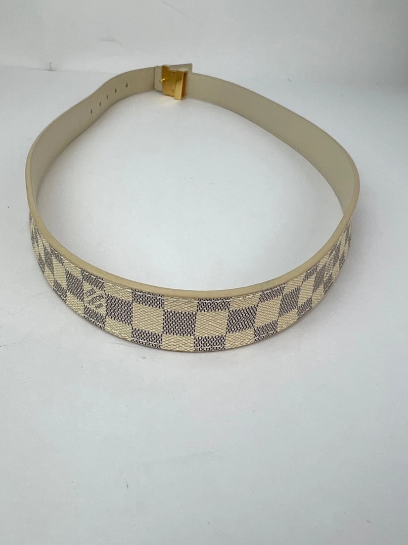 Louis Vuitton LV Initiales 25mm Reversible Damier Azur Belt 80/32 - 20