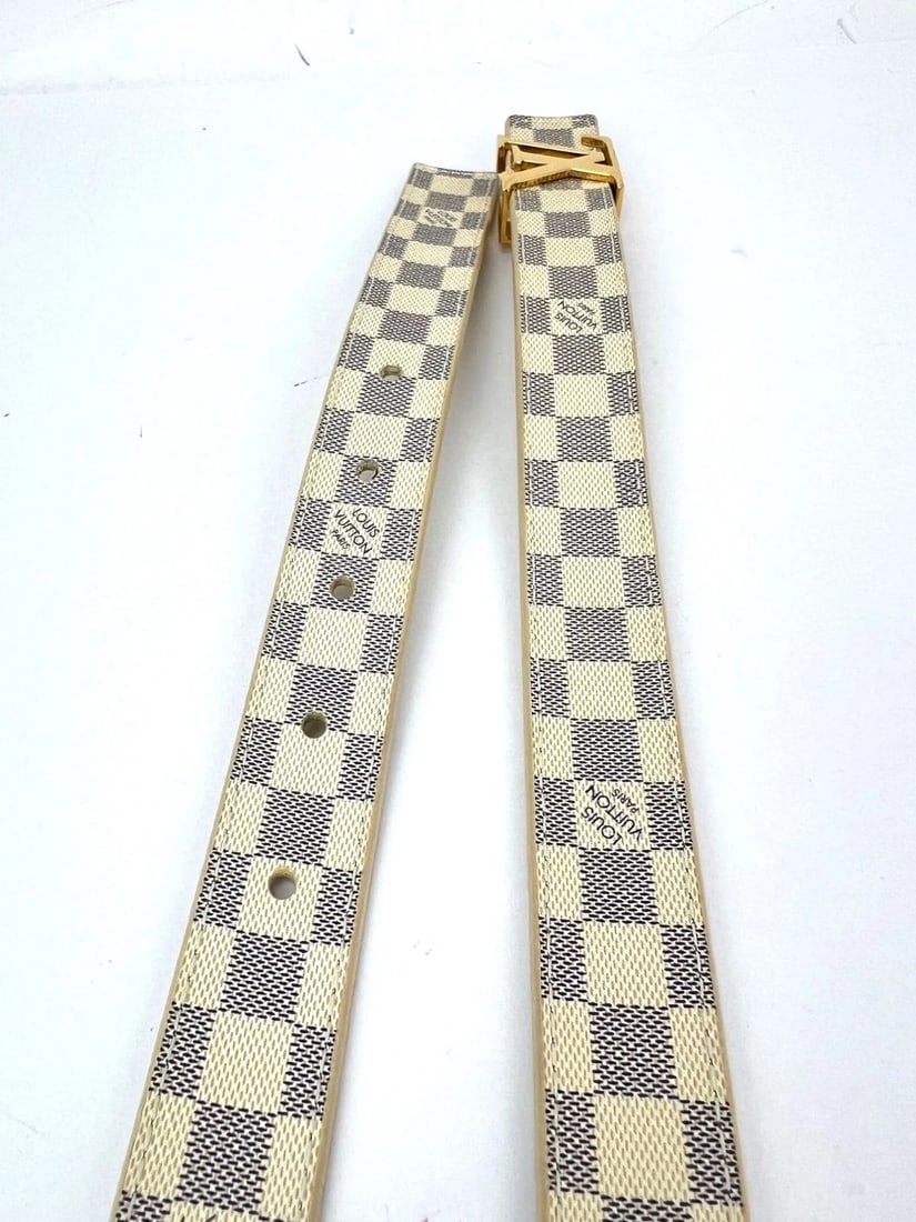 Louis Vuitton LV Initiales 25mm Reversible Damier Azur Belt 80/32 - 4