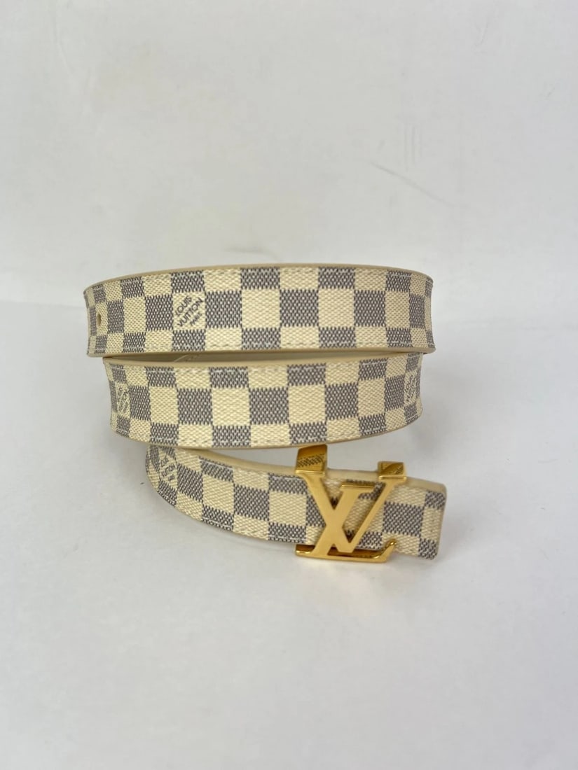 Louis Vuitton LV Initiales 25mm Reversible Damier Azur Belt 80/32 - 9