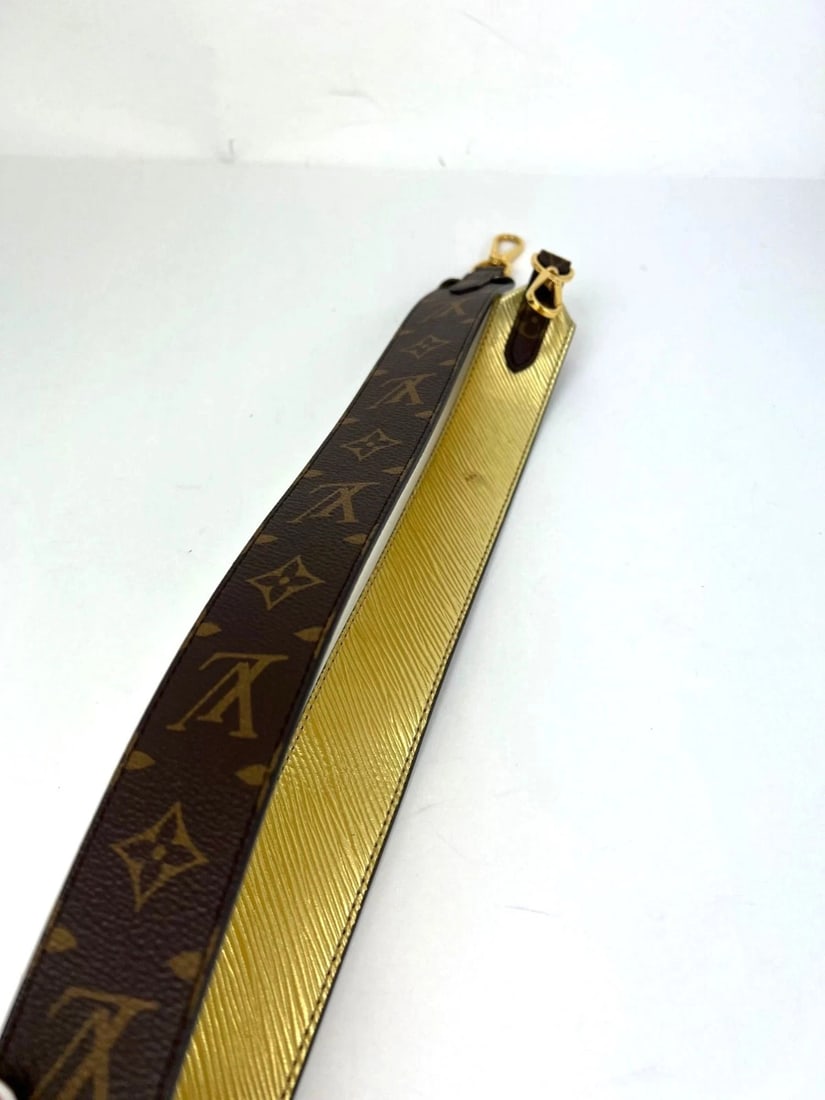 Louis Vuitton Bandouliere Reversible Monogram Gold Epi Shoulder Strap - 12