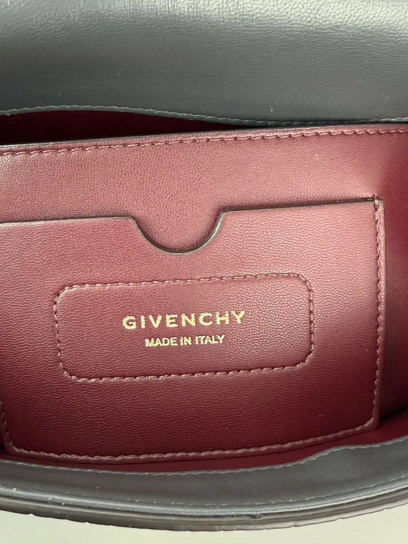 Givenchy Leather Crocodile Embossed Medium Eden Storm Gray Shoulder Bag IV - 6