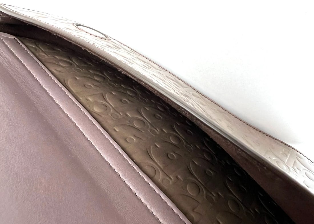 Christian Dior Saddle Boxy Patent Leather Plum Shoulder Hand Bag - 6