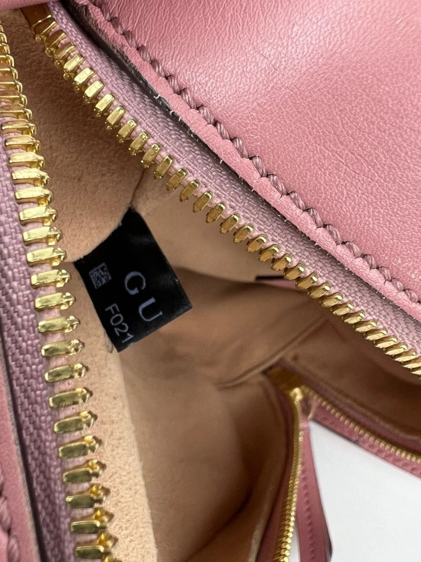 Gucci Guccissima Camera Pink Leather Crossbody Bag - 5
