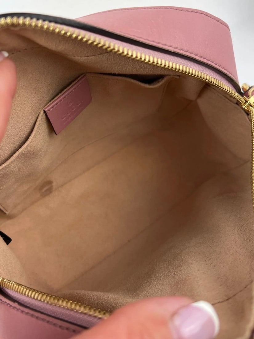 Gucci Guccissima Camera Pink Leather Crossbody Bag - 7