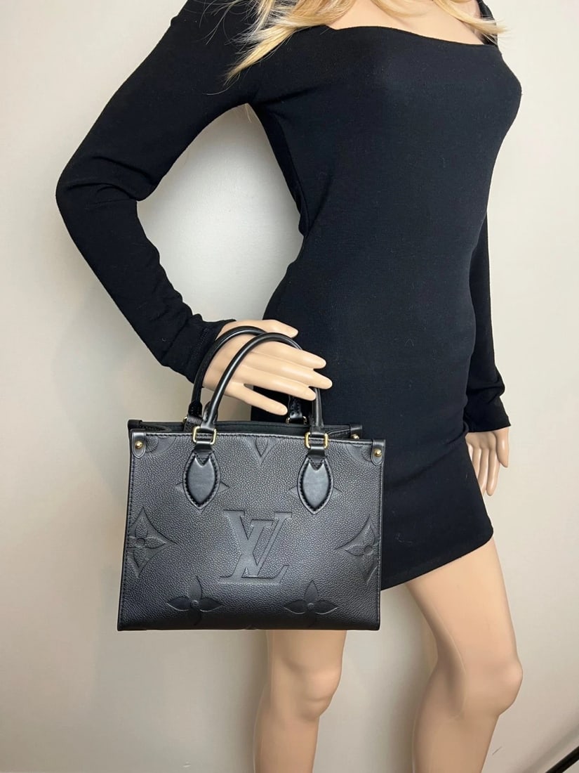 Louis Vuitton OnTheGo PM Giant Monogram Empreinte Black Leather Tote - 11