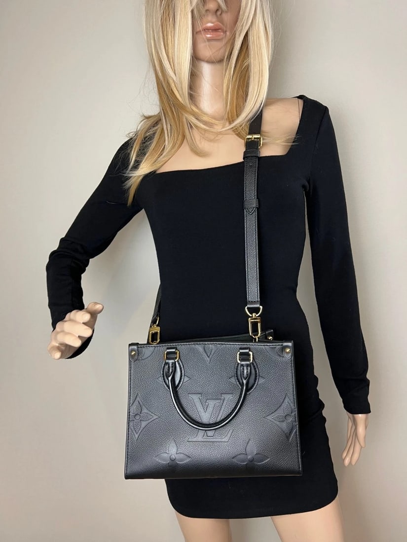 Louis Vuitton OnTheGo PM Giant Monogram Empreinte Black Leather Tote - 12