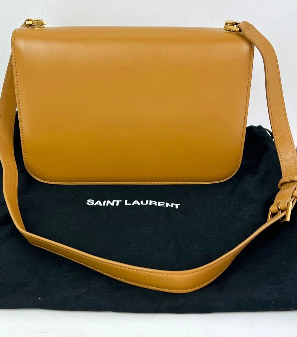 Saint Laurent Smooth Calfskin Le Carre Brown Shoulder Bag - 2