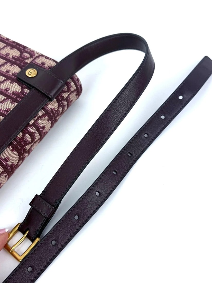 Christian Dior Oblique Saddle Bordeaux Belt Bag Clutch - 3