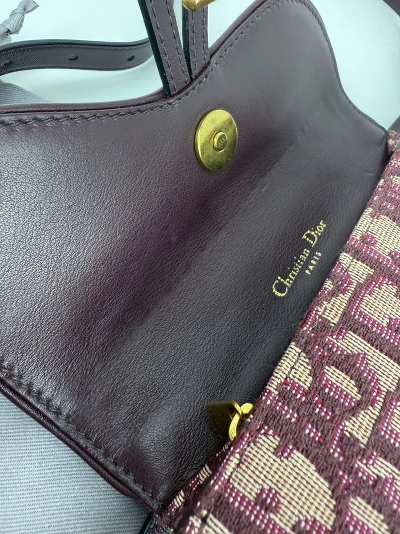 Christian Dior Oblique Saddle Bordeaux Belt Bag Clutch - 6