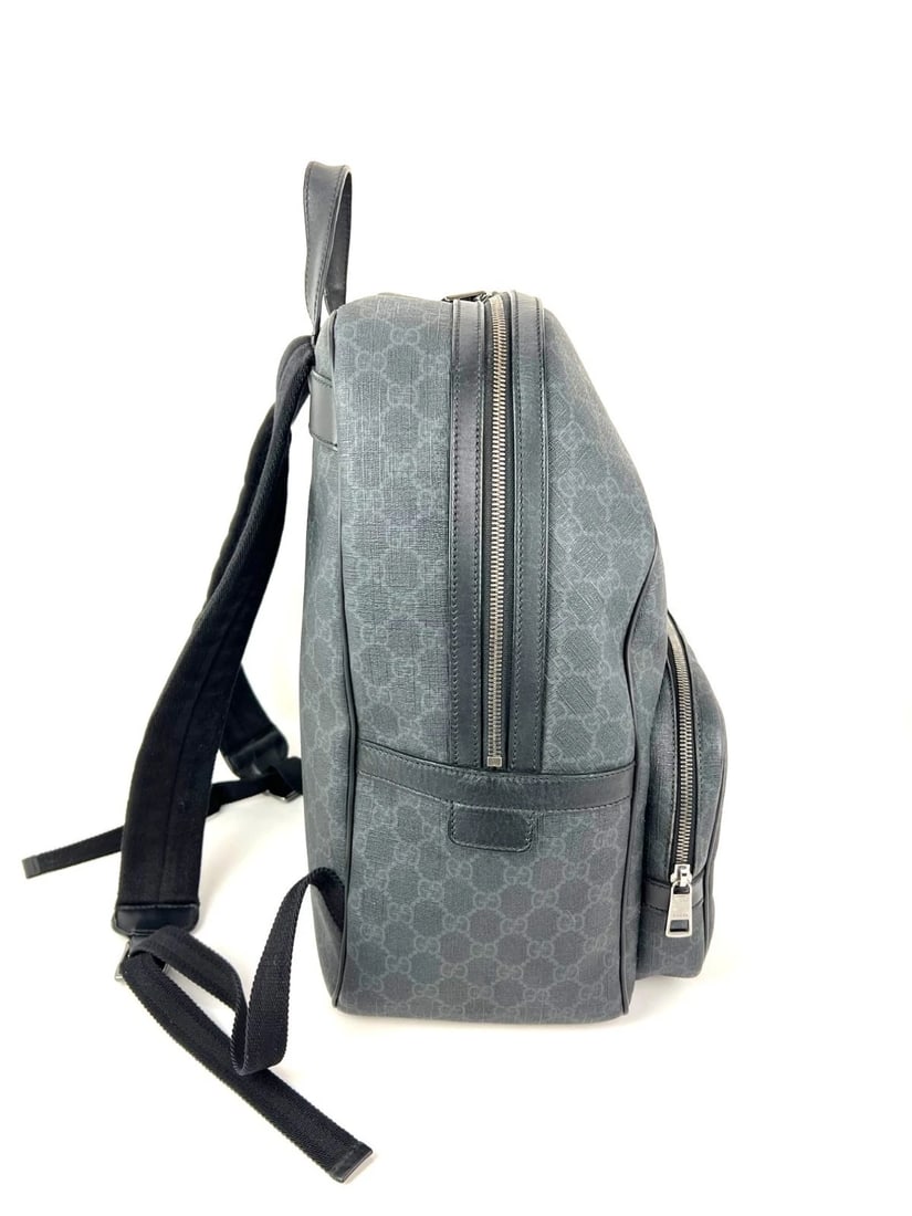 Gucci GG Supreme Medium Day Gray Black Backpack - 4