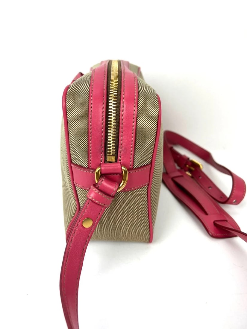 Prada Jacquard Khaki Canvas Camera Corda Peonia Crossbody Bag - 11