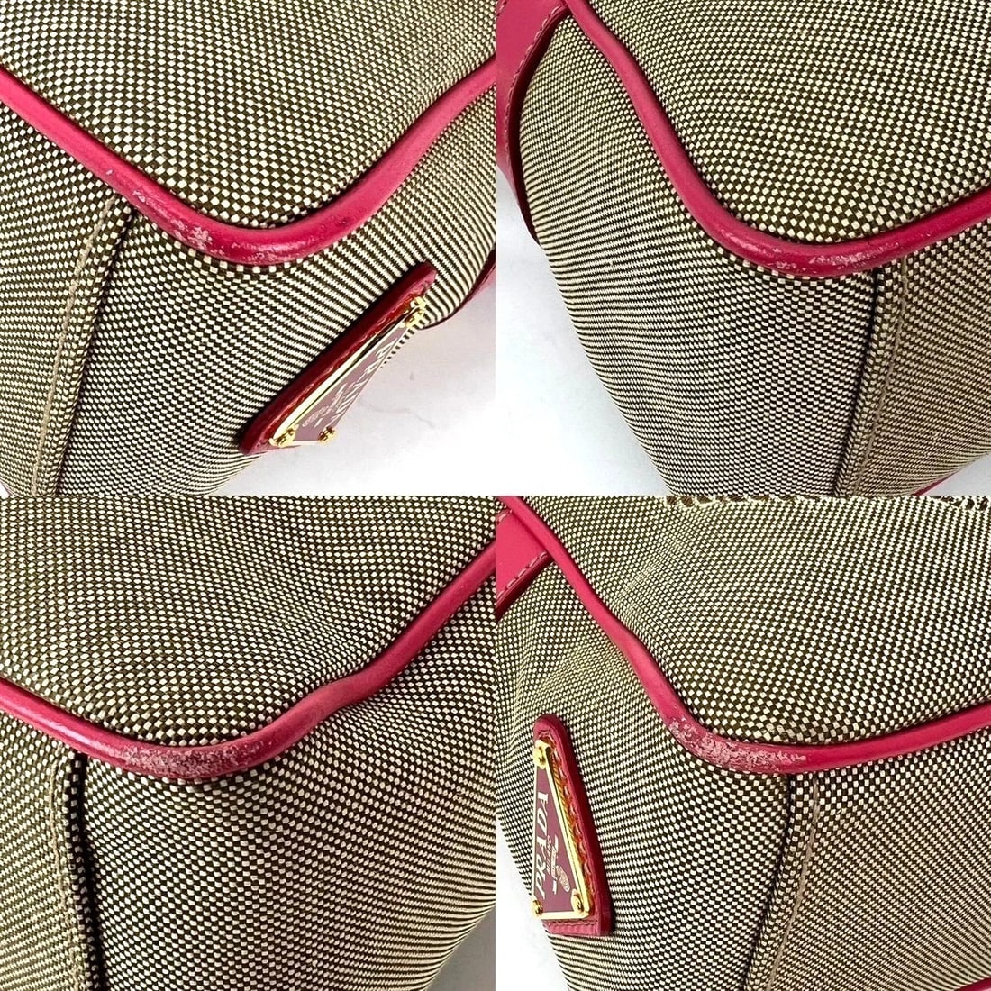 Prada Jacquard Khaki Canvas Camera Corda Peonia Crossbody Bag - 13