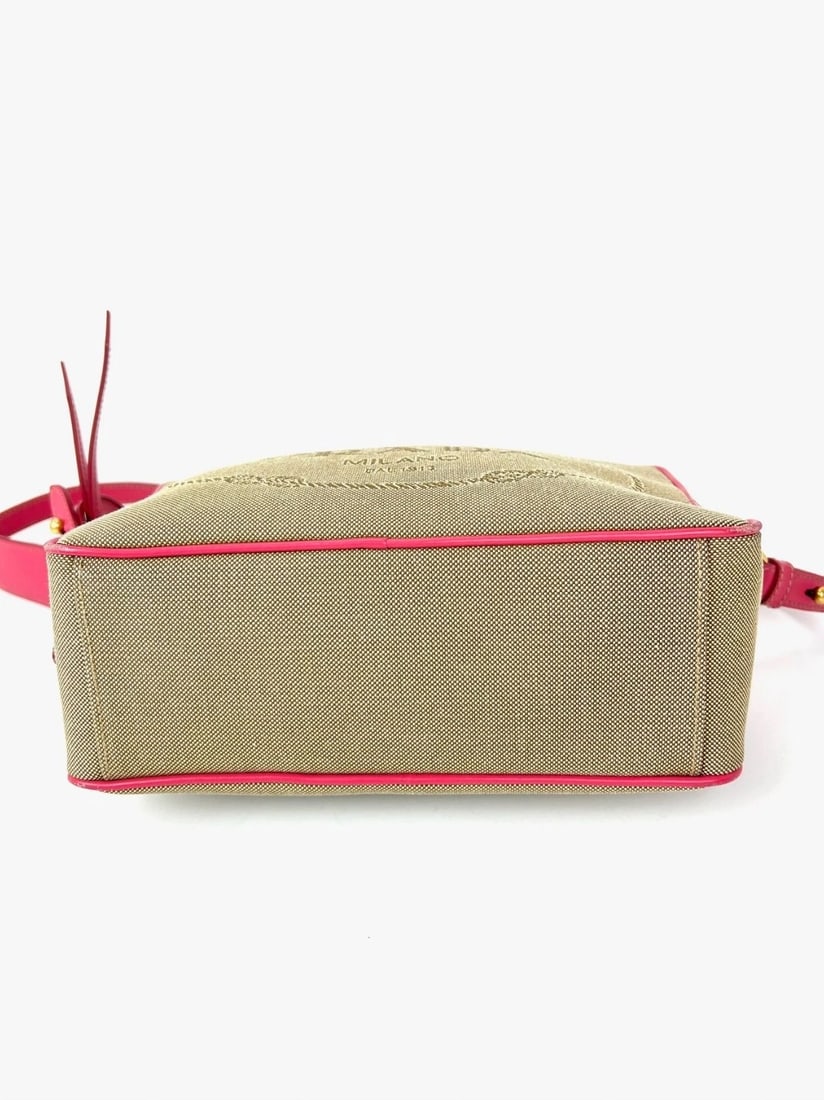 Prada Jacquard Khaki Canvas Camera Corda Peonia Crossbody Bag - 3