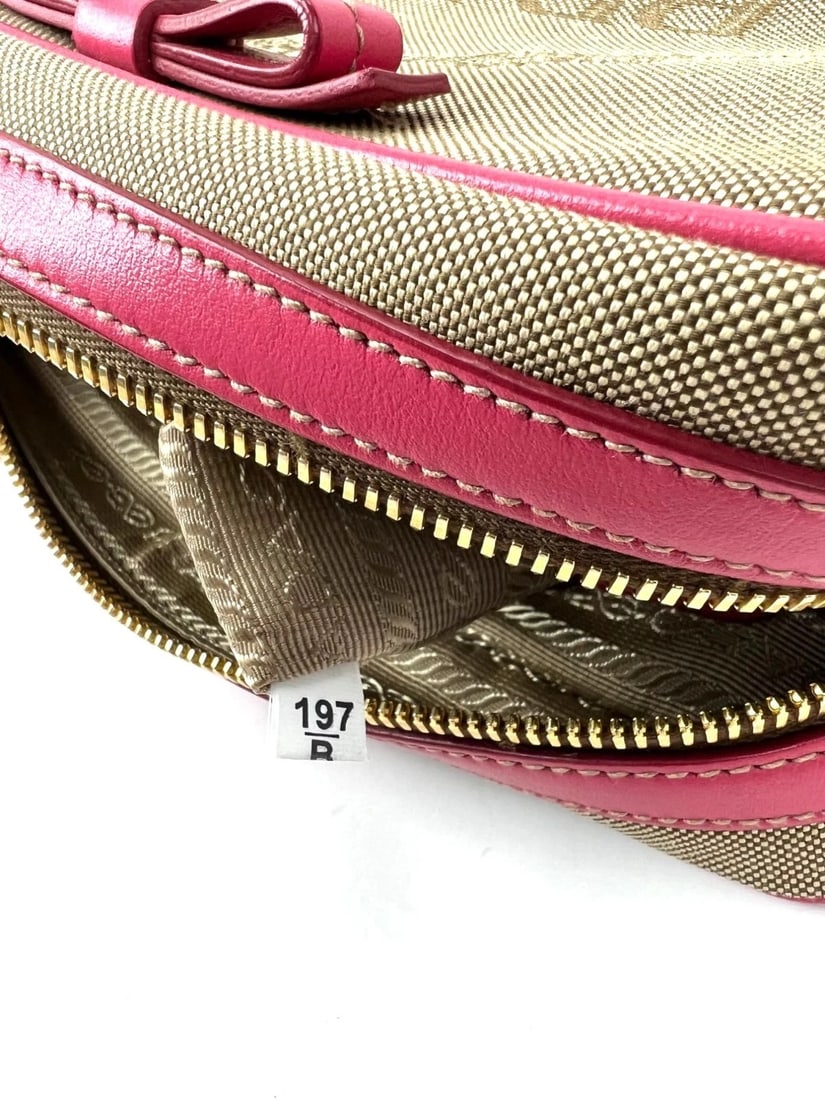 Prada Jacquard Khaki Canvas Camera Corda Peonia Crossbody Bag - 5