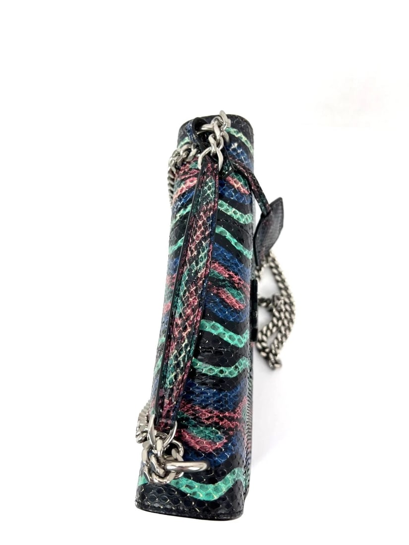 Saint Laurent Sunset Multicolor Snakeskin Medium Monogram Shoulder Bag IV - 14