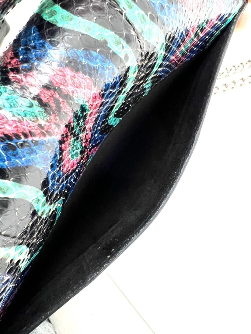Saint Laurent Sunset Multicolor Snakeskin Medium Monogram Shoulder Bag IV - 15