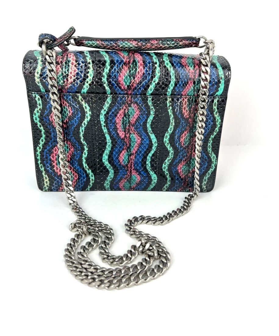 Saint Laurent Sunset Multicolor Snakeskin Medium Monogram Shoulder Bag IV - 19