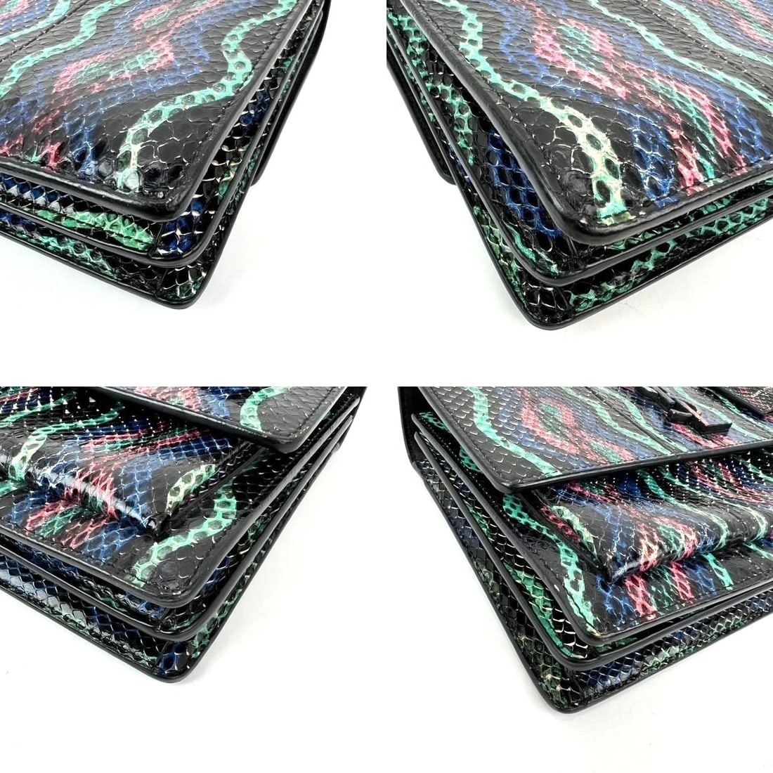 Saint Laurent Sunset Multicolor Snakeskin Medium Monogram Shoulder Bag IV - 20