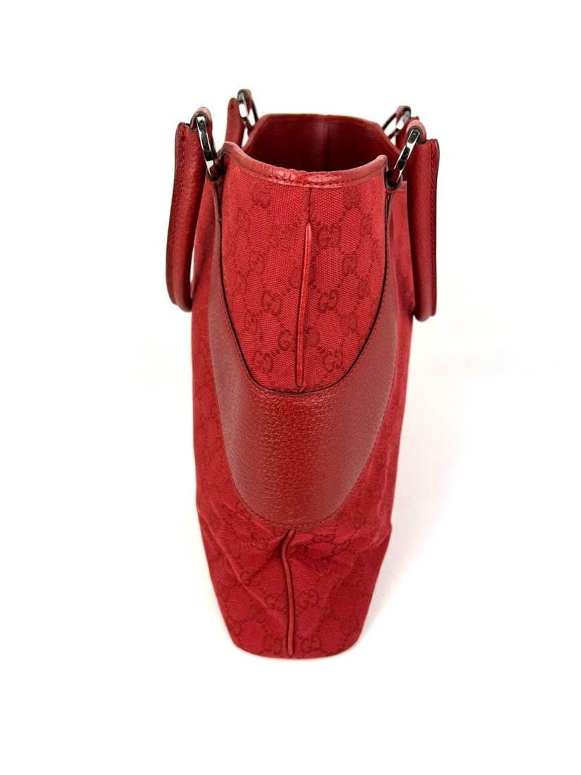 Gucci GG Canvas Red Shoulder Tote Bag - 10