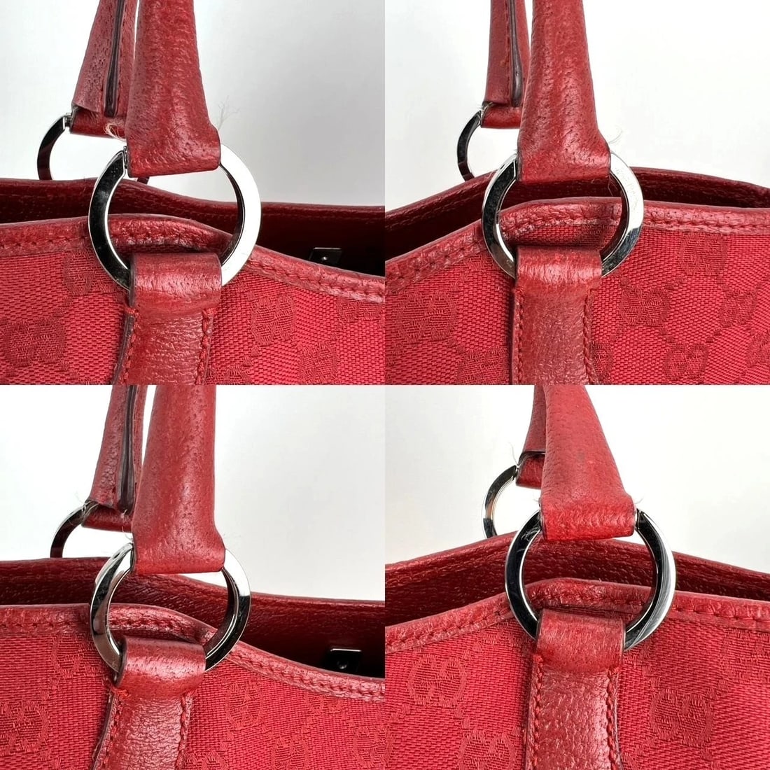 Gucci GG Canvas Red Shoulder Tote Bag - 12