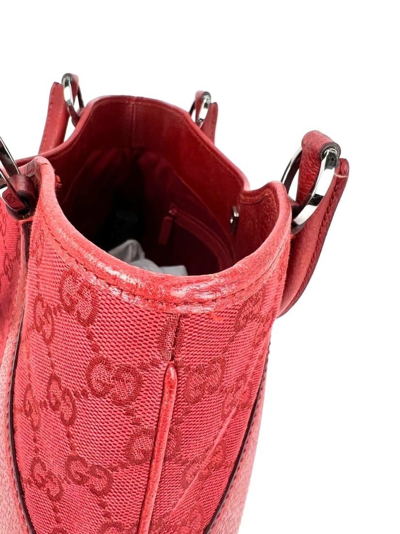 Gucci GG Canvas Red Shoulder Tote Bag - 6