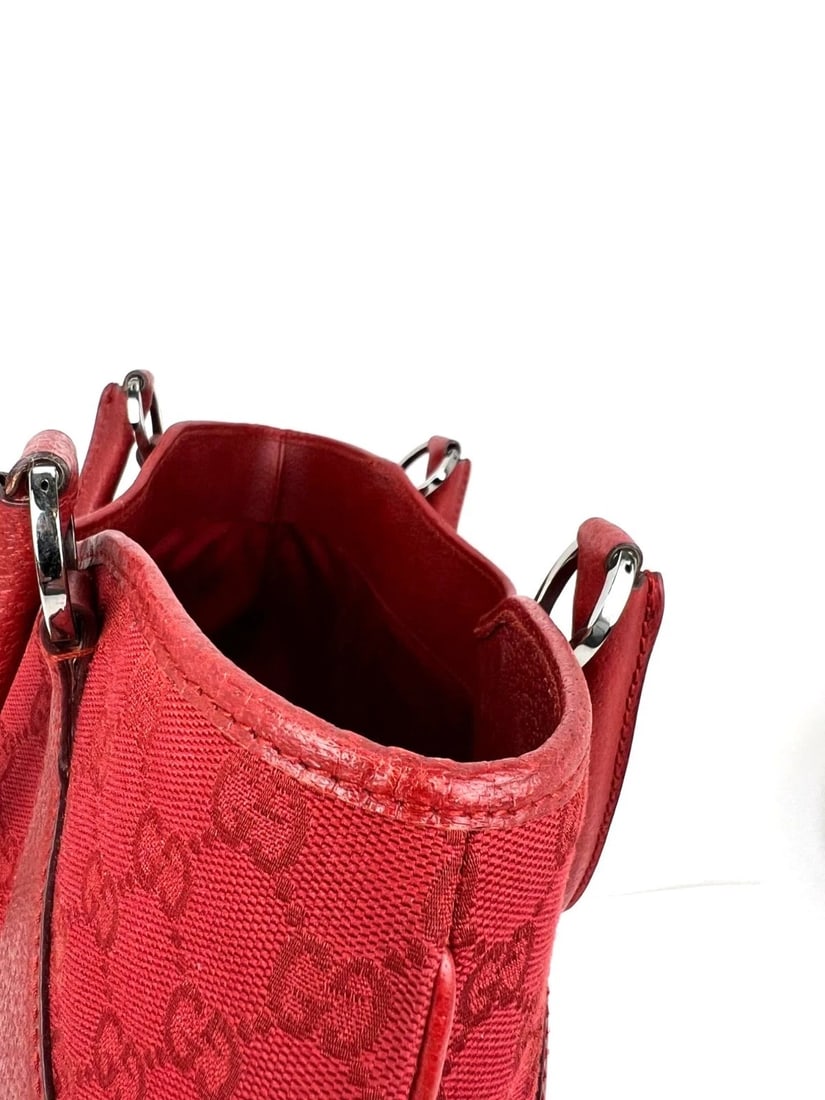 Gucci GG Canvas Red Shoulder Tote Bag - 9