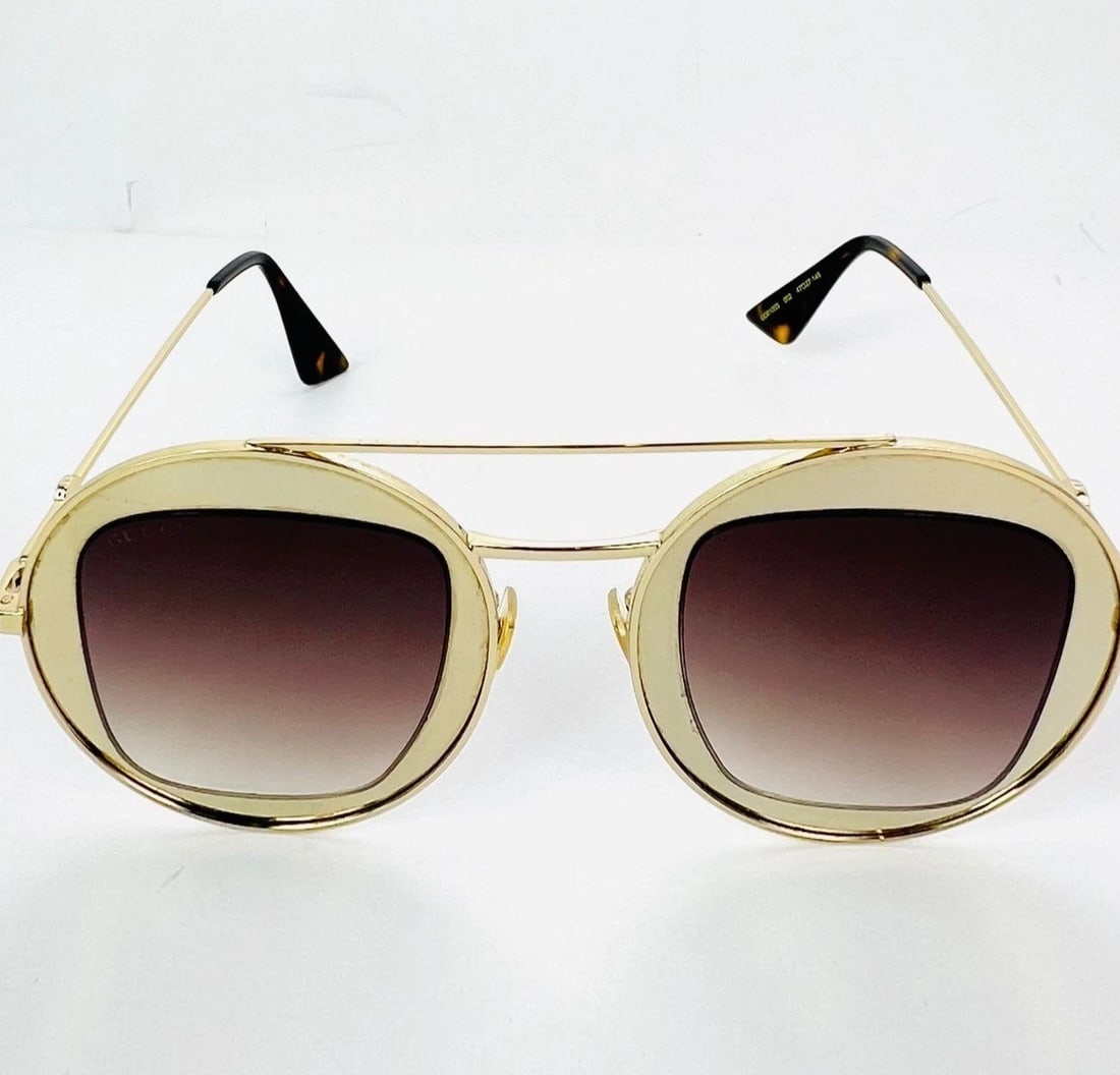 Gucci Round Frame Sylvie Web Sunglasses GG0105S: Title: Gucci Round Frame Sylvie Web Sunglasses GG0105S Description: Pre-Owned 100% Authentic Gucci Round Frame Sylvie Web Sunglasses GG0105S RATING: B...Very Good, well maintained, shows minor signs o