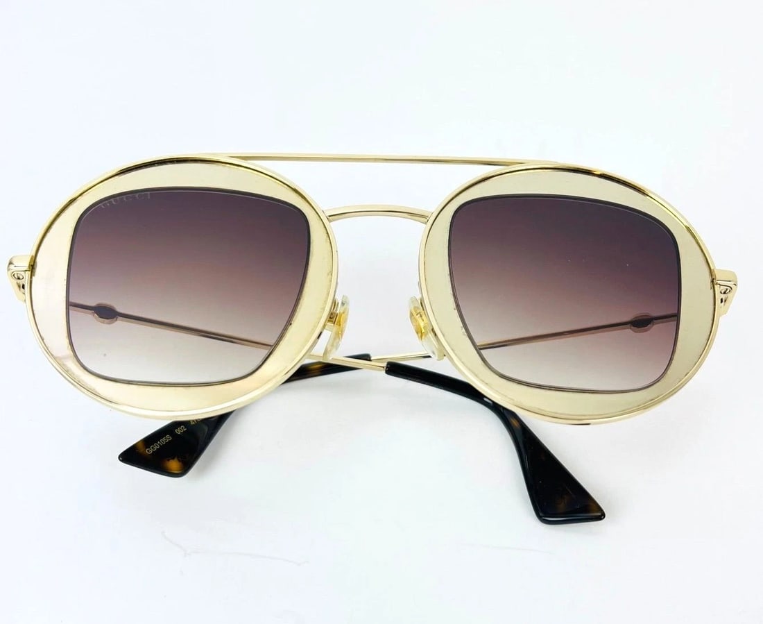Gucci Round Frame Sylvie Web Sunglasses GG0105S - 3