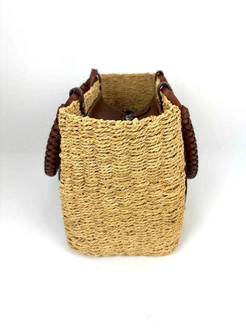 Prada Palmetto Vitello Woven Raffia Naturale Tote Bag - 10