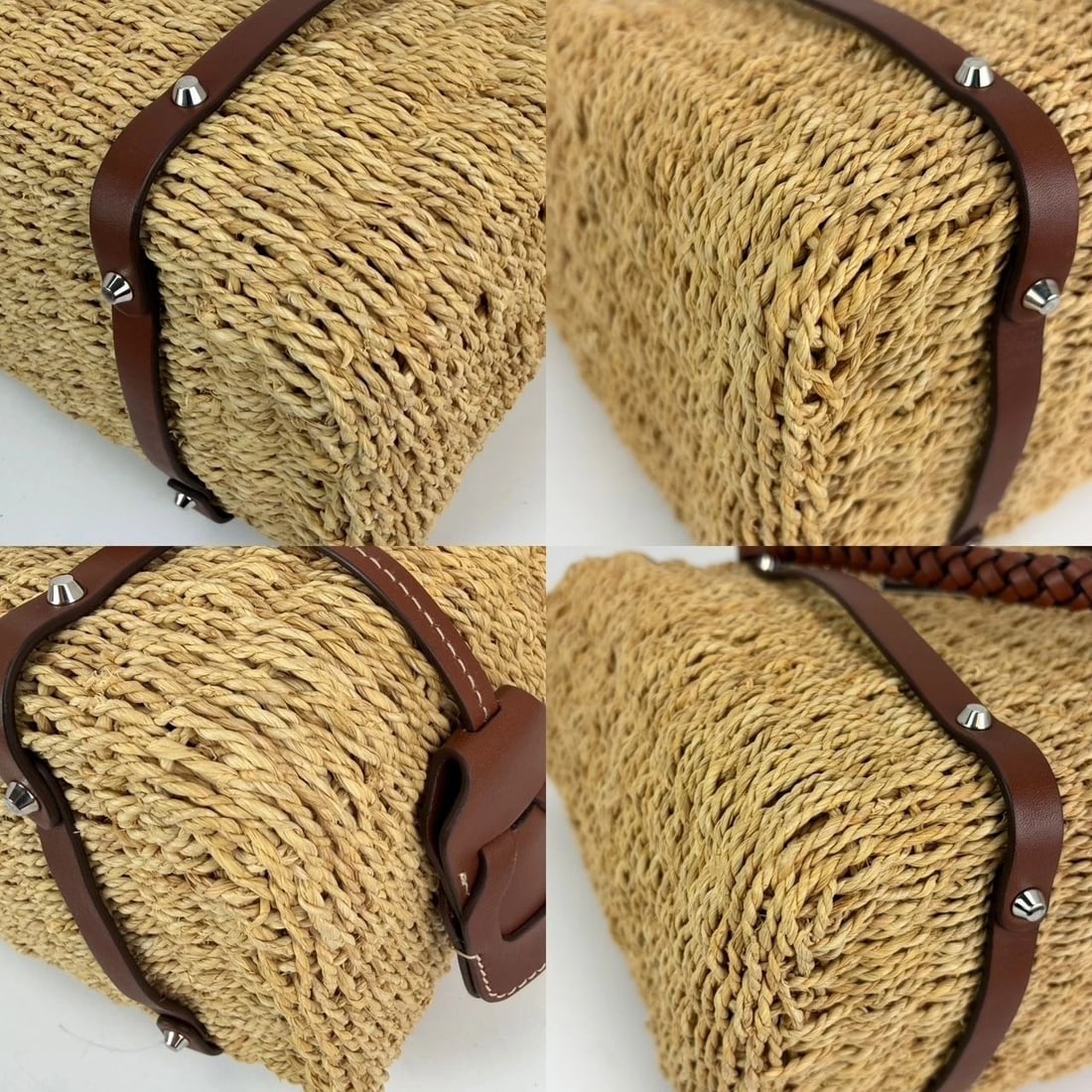 Prada Palmetto Vitello Woven Raffia Naturale Tote Bag - 13