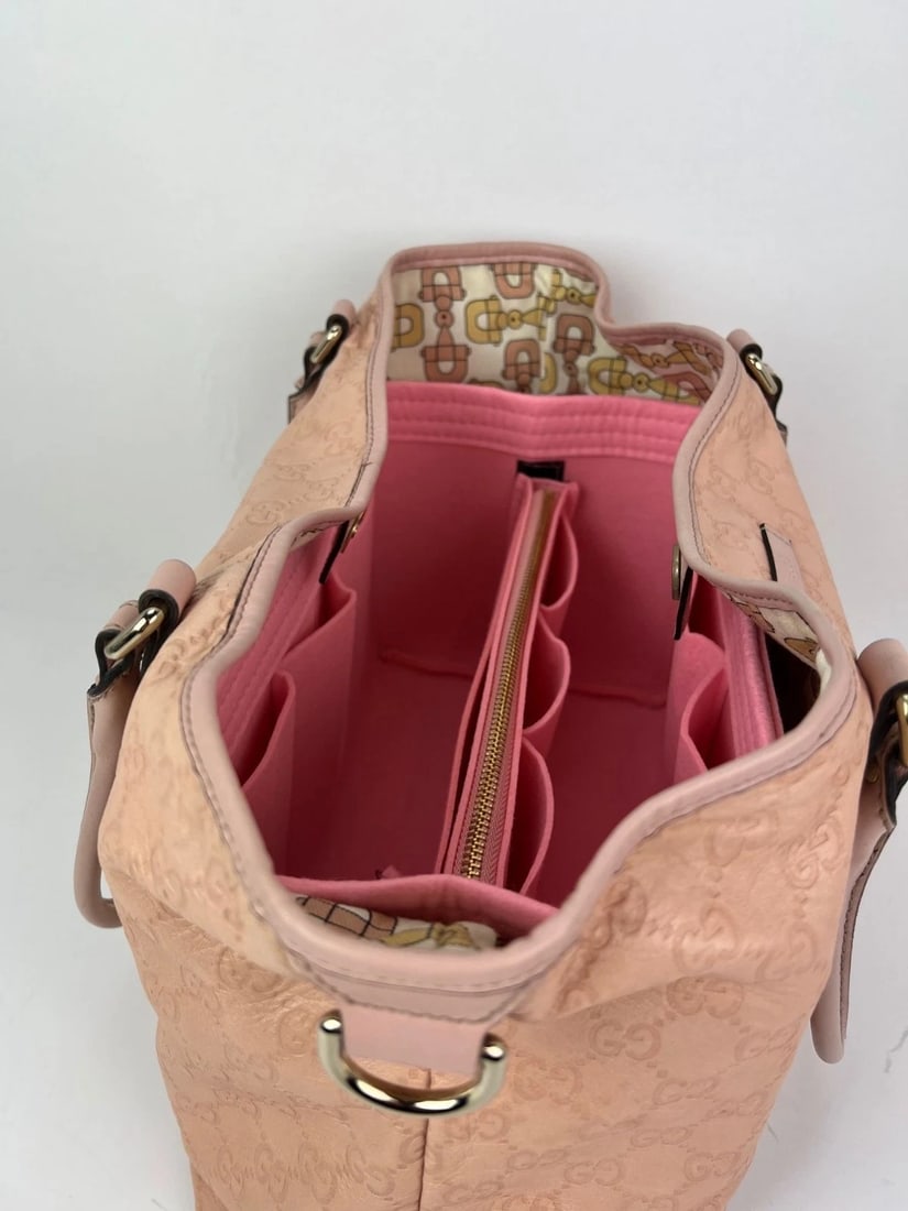 GUCCI Guccissima Pink Leather Joy Medium Rose Dragea Tote Bag - 10