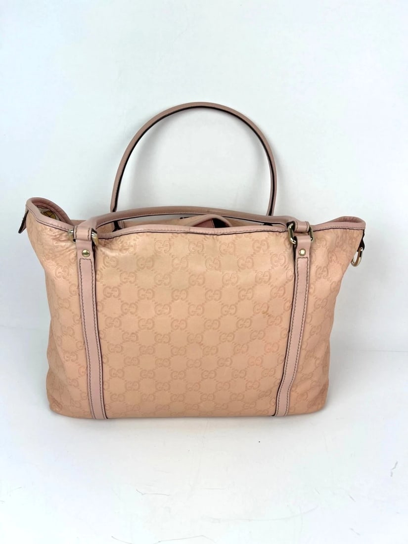 GUCCI Guccissima Pink Leather Joy Medium Rose Dragea Tote Bag - 2