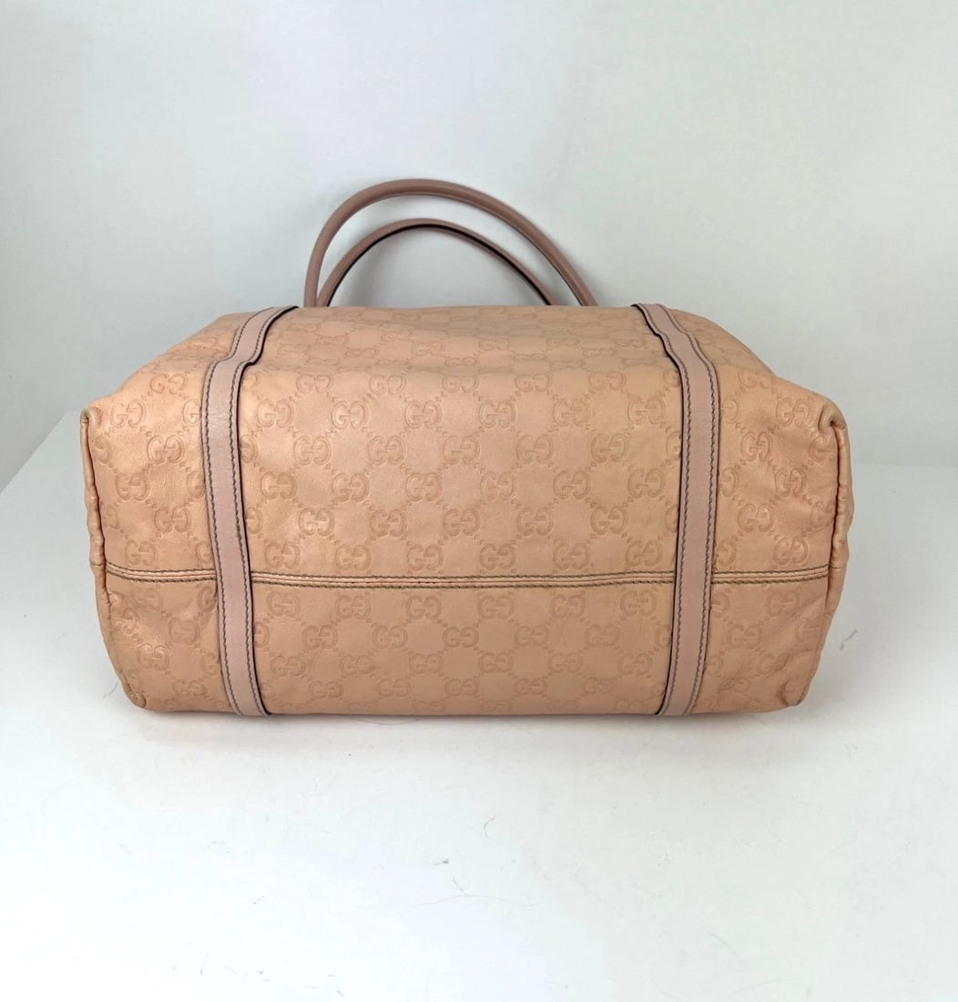 GUCCI Guccissima Pink Leather Joy Medium Rose Dragea Tote Bag - 3