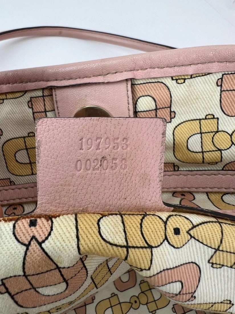 GUCCI Guccissima Pink Leather Joy Medium Rose Dragea Tote Bag - 5