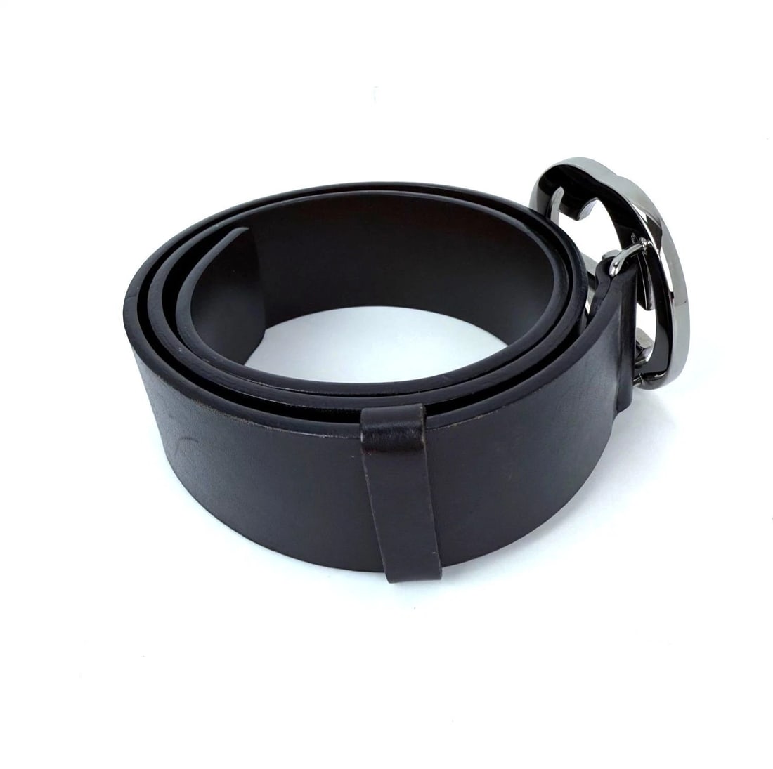 Gucci Interlocking GG Buckle Dark Brown Leather Belt Size 75 - 12