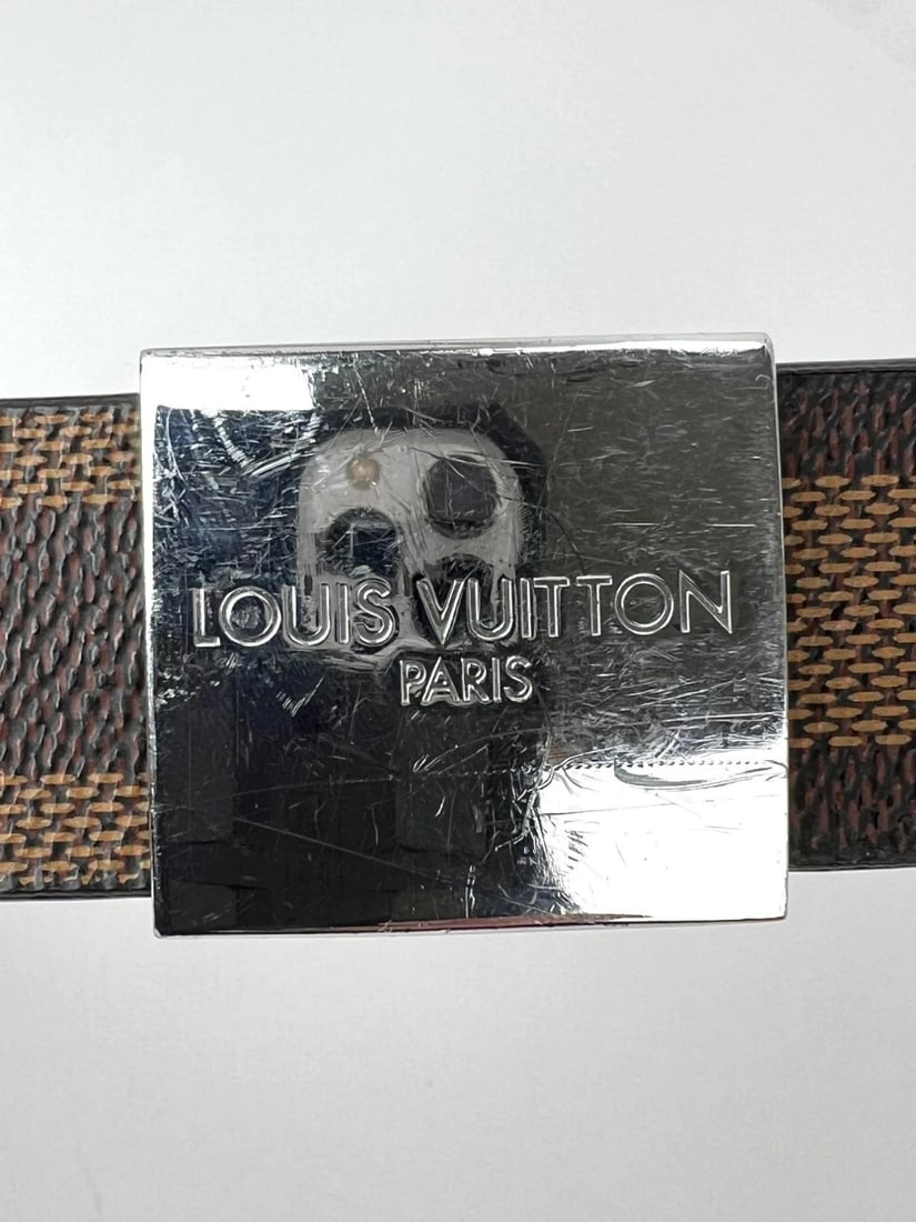 Louis Vuitton LV Inventeur Brown Damier Ebene Men's Belt 75/30 - 4