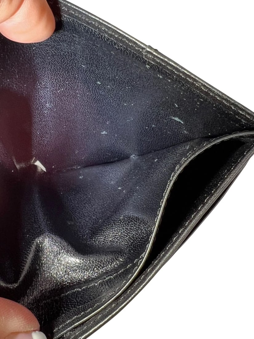 Saint Laurent Lambskin Cassandre Studs Black Vintage Coin Wallet - 6
