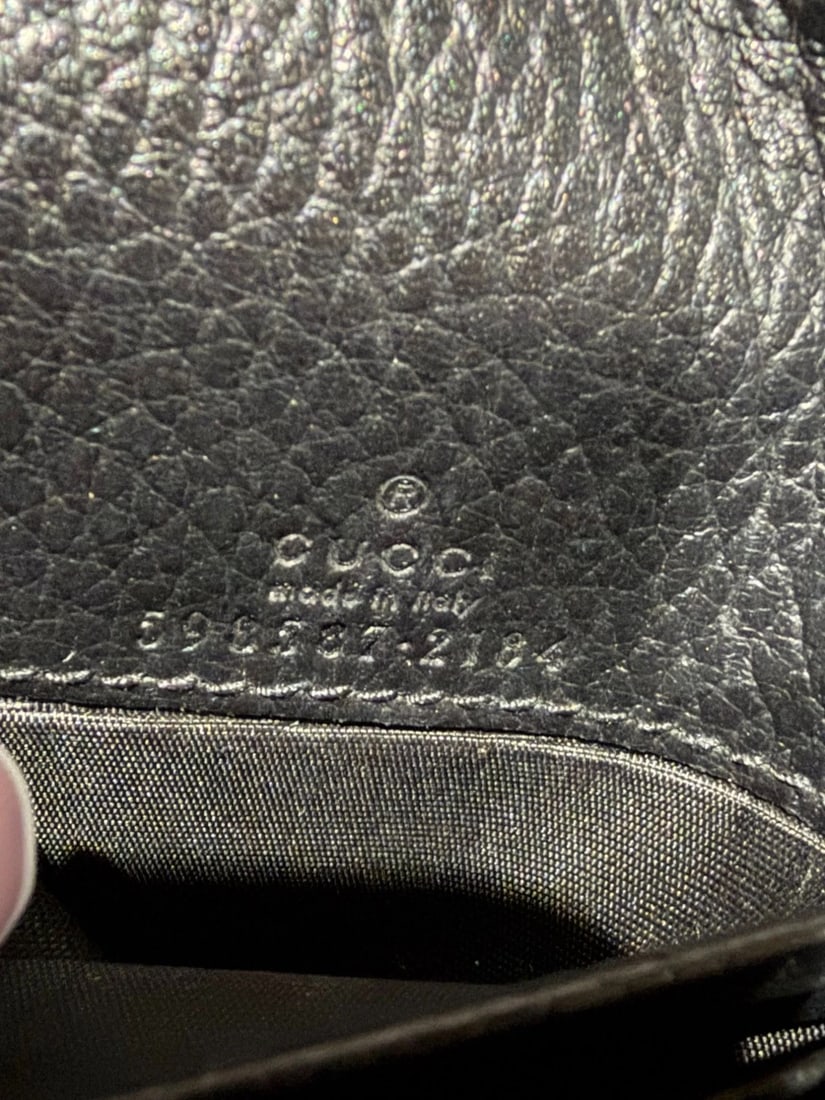 Gucci GG Supreme Compact Black Leather Wallet - 7