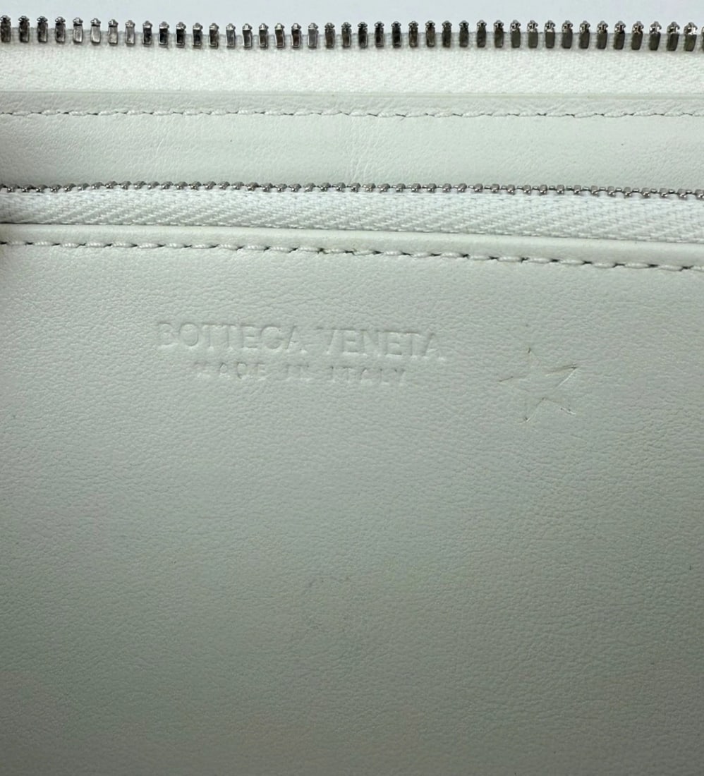 Bottega Veneta Intrecciato Leather White Cassette Zip Around Wallet - 8