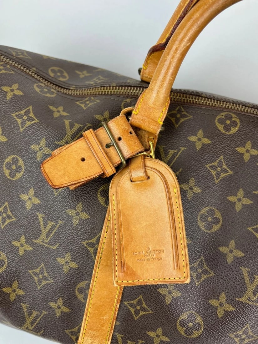 Louis Vuitton Keepall 50 Monogram Canvas Duffle Bag Vintage Luggage - 16