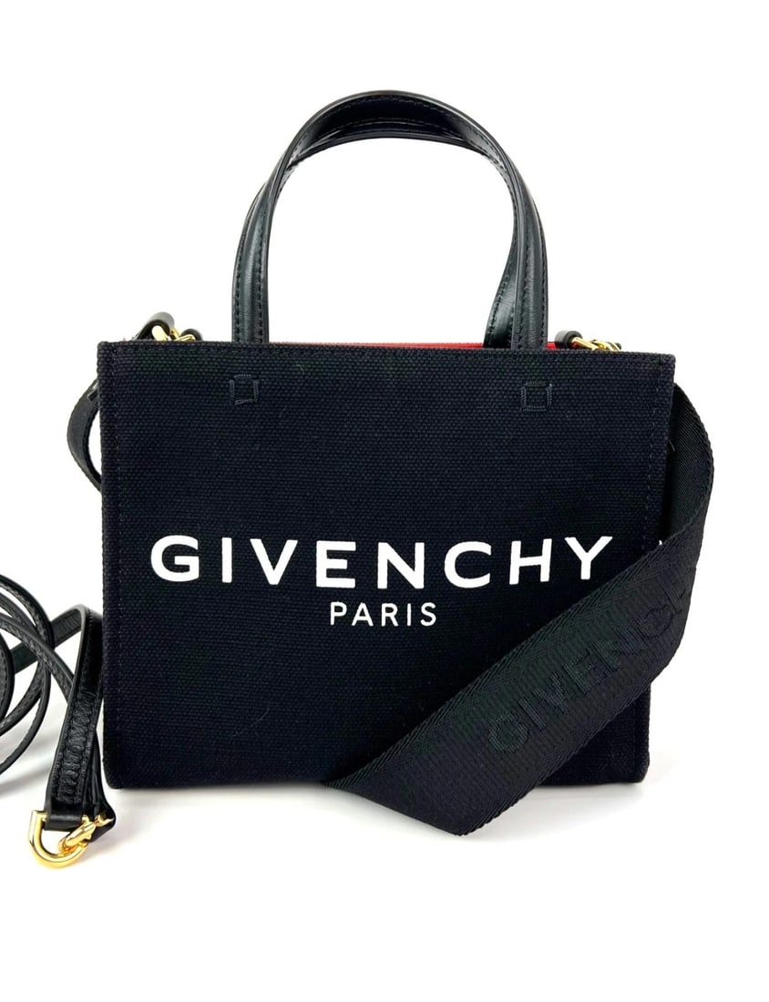 Givenchy Mini G Shopper Black Canvas Tote Bag: Title: Givenchy Mini G Shopper Black Canvas Tote Bag Description: Pre-Owned 100% Authentic Givenchy Mini G Shopper Black Canvas Tote Bag RATING: A...excellent, near mint, has little to no signs of wea